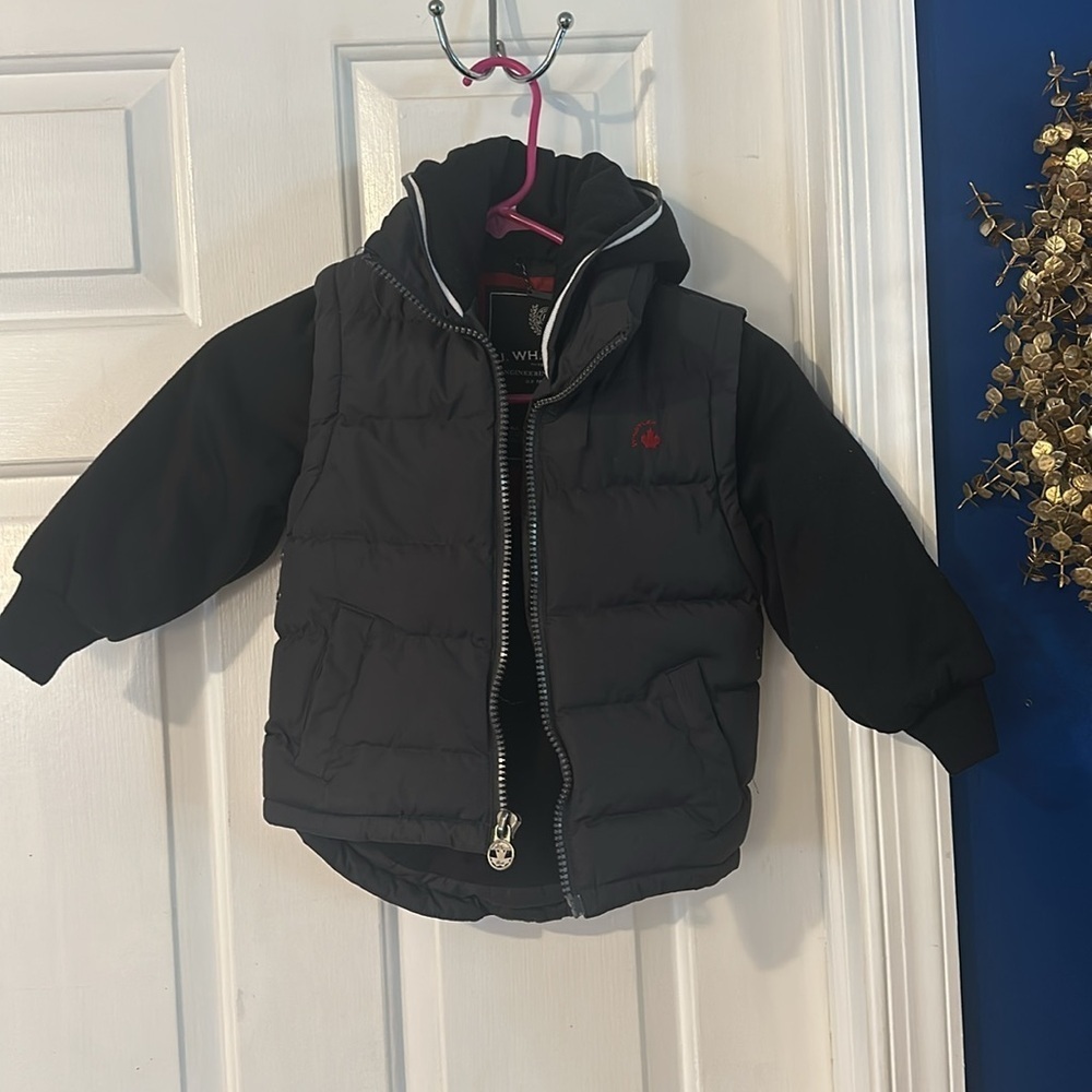 Unisex J. Whistler 1973 Engineering Freedom Black Cold Weather Jacket Size 3T
